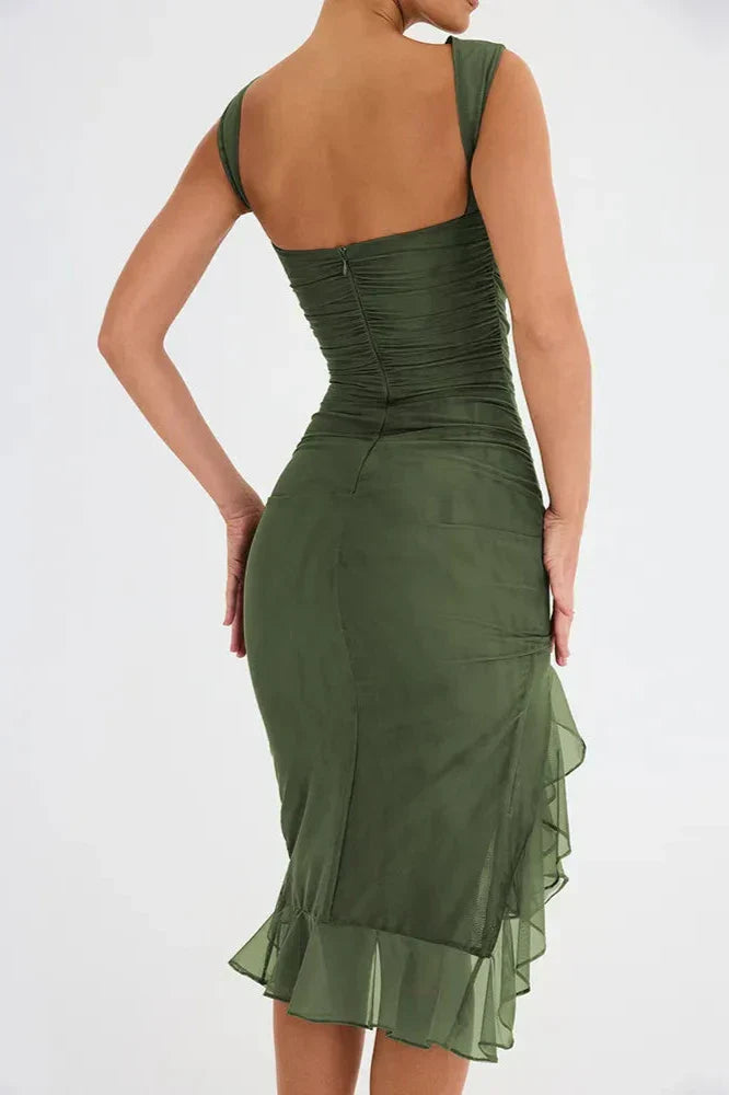 Elegant Ruffle Sheath Dress | Feminine, Fitted & Versatile