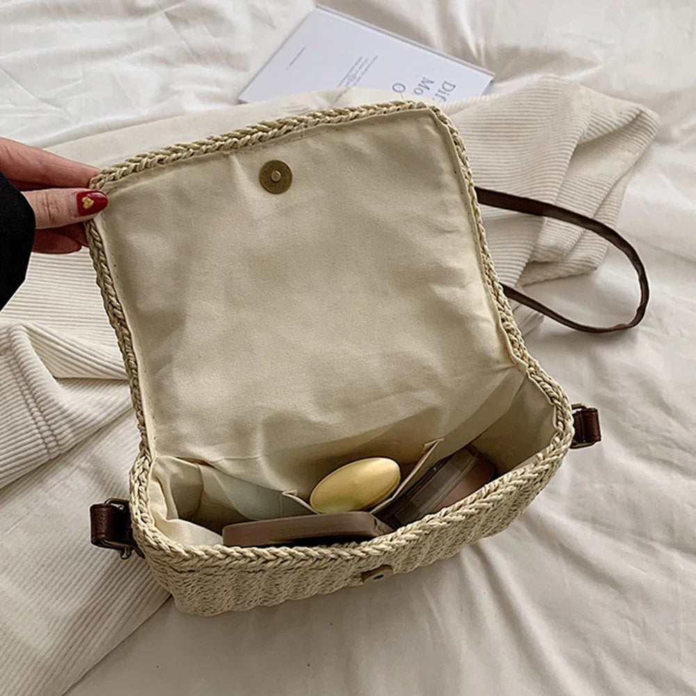 Straw Shoulder Bag Women – Handmade Raffia Crossbody Summer