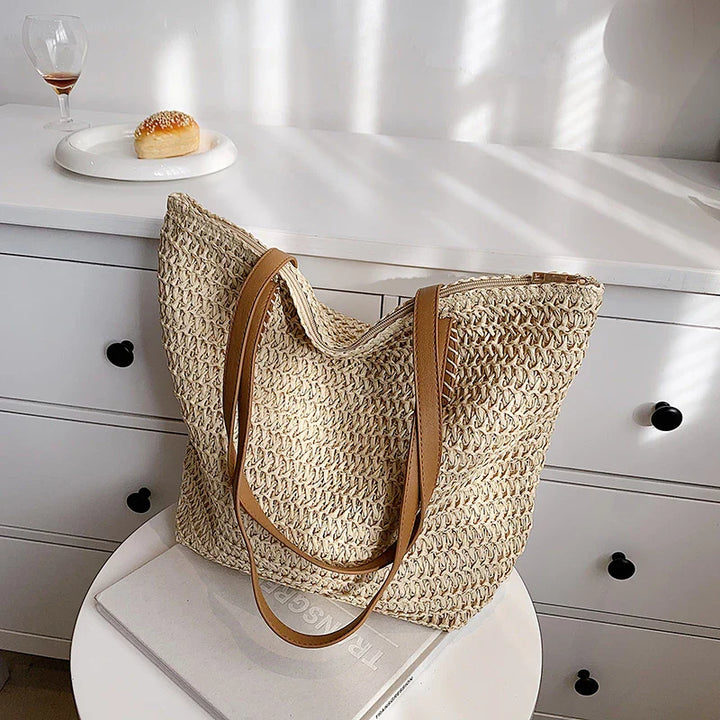 Boho Straw Bag Women – Handmade Large Beach Bag
