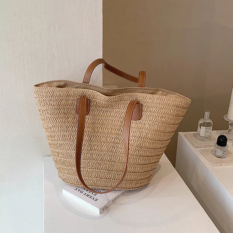 Large Straw Bag Women – Handmade Luxury Beach Bag