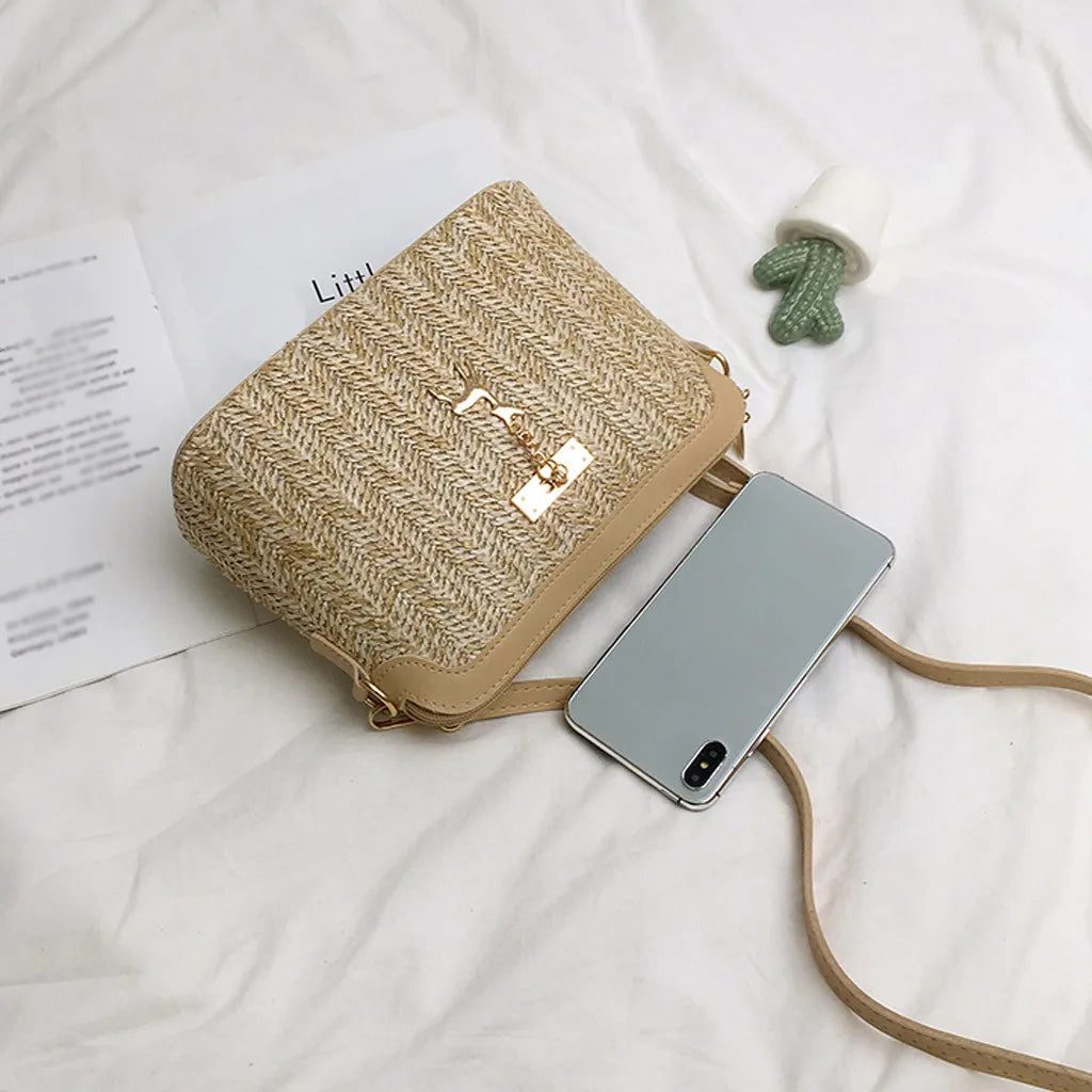 Boho Straw Shoulder Bag Women – Handmade Crossbody Bag Summer 2025