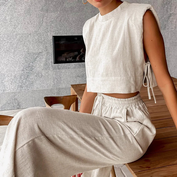 Women's Linen Set – Loose Fit – Casual Summer Look
