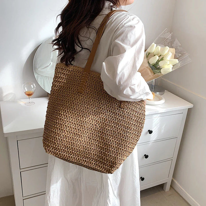 Boho Straw Bag Women – Handmade Large Beach Bag