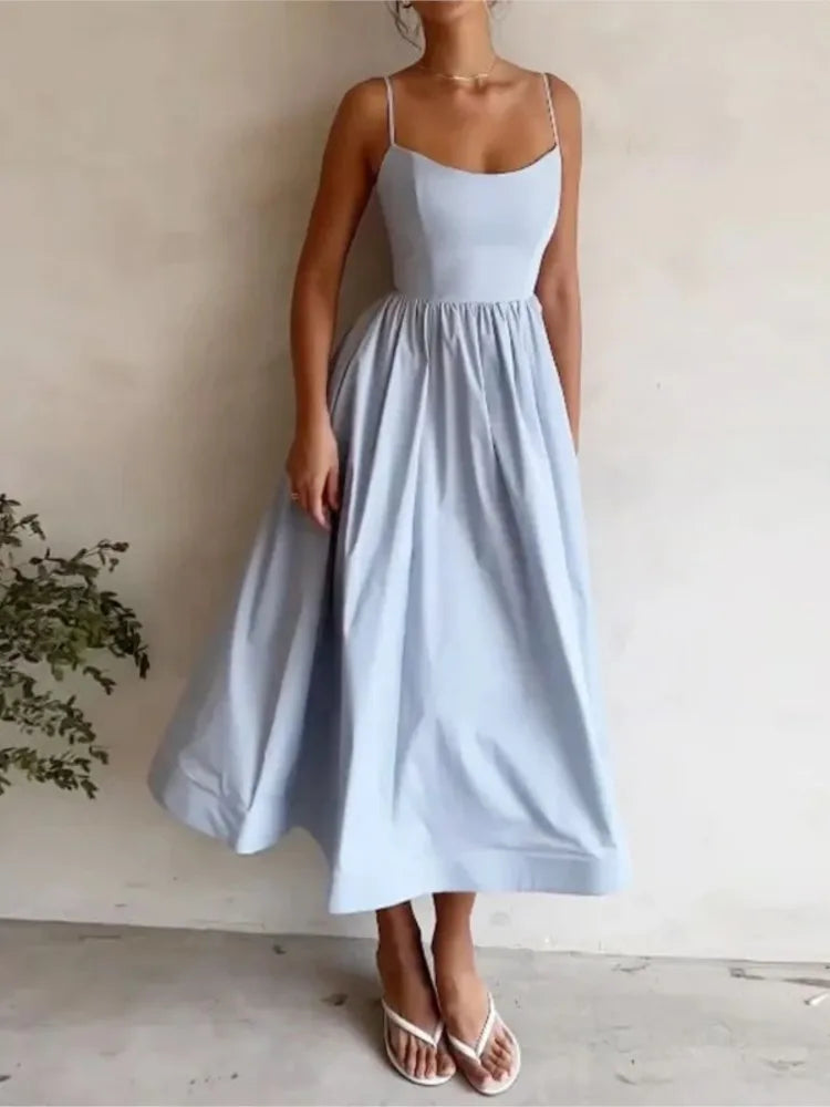 Floral Sleeveless Maxi Dress – Light Summer Boho Style for Women