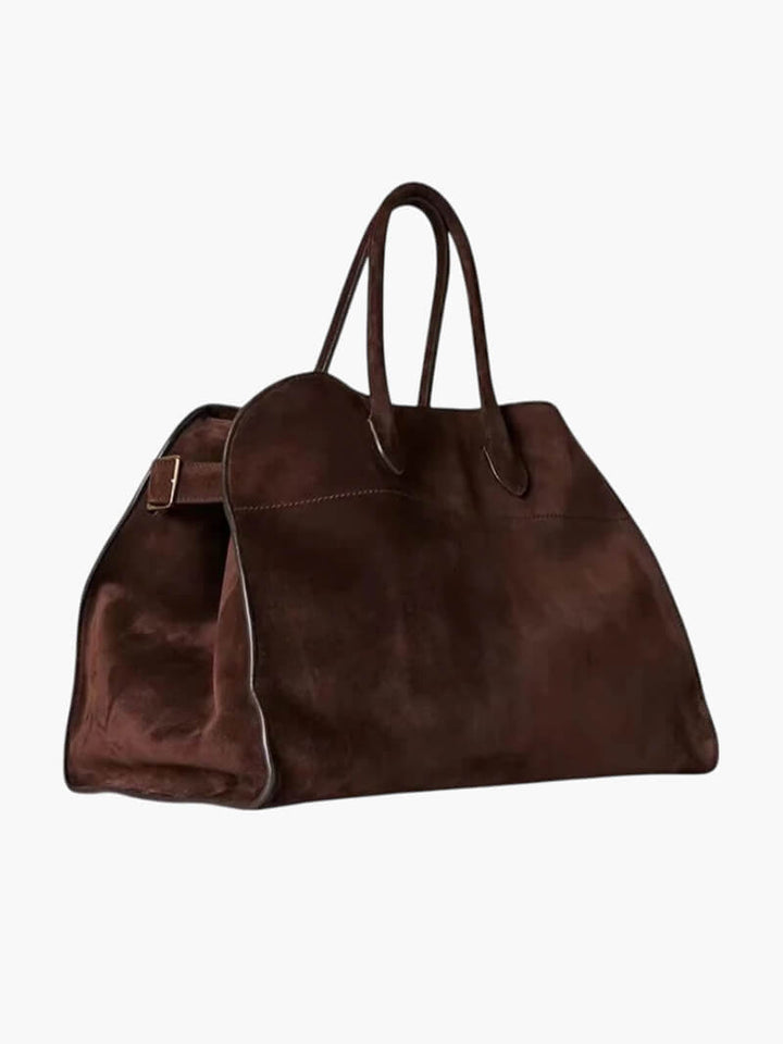 Large Women's Shopper Bag – Structured Shoulder Bag Suede/Leather