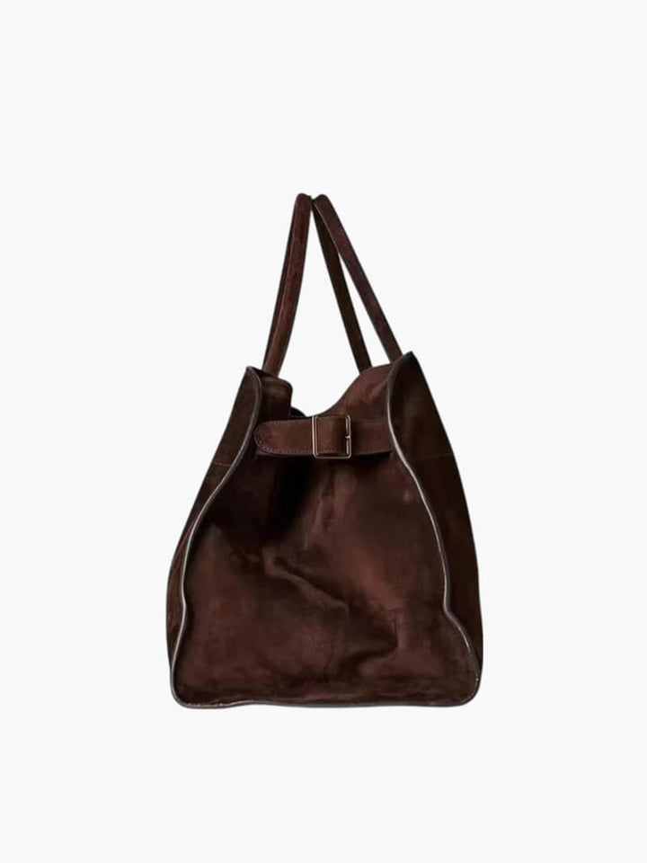Large Women's Shopper Bag – Structured Shoulder Bag Suede/Leather