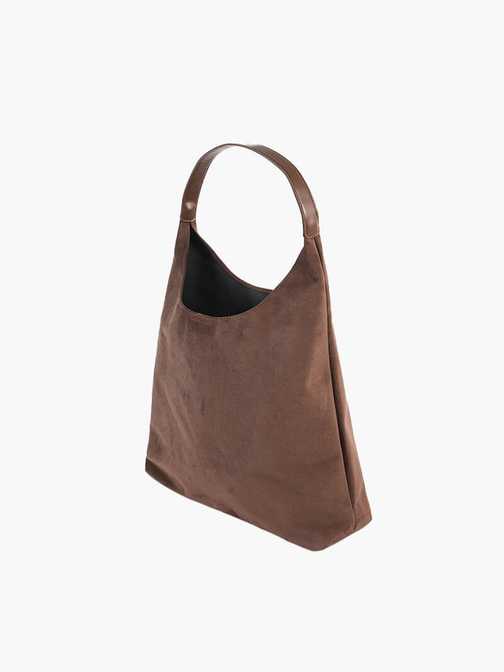 Elegant vegan suede bag – Spacious shoulder handbag