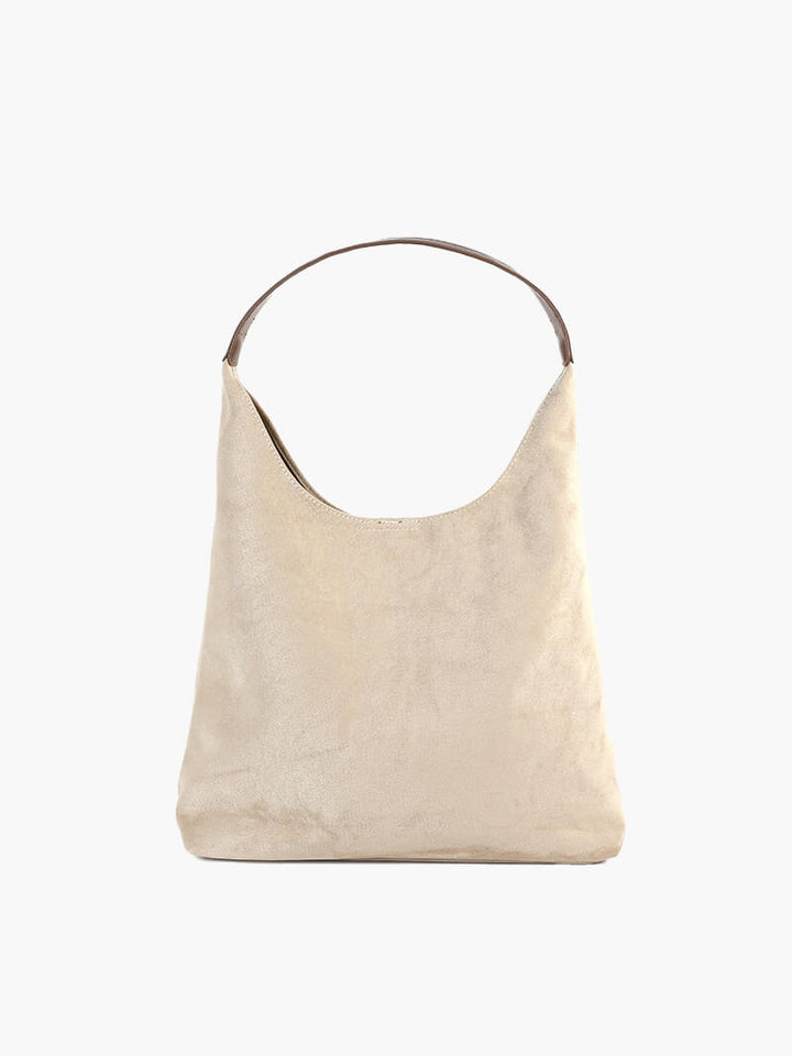 Elegant vegan suede bag – Spacious shoulder handbag