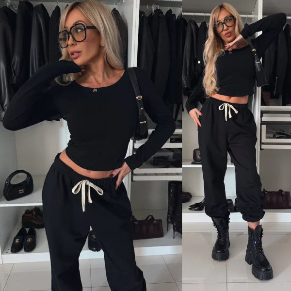 Sport Set Women Breathable Two-Piece Set for Fitness and Leisure