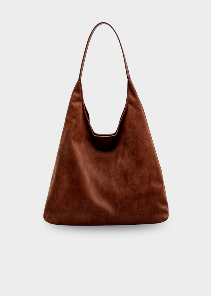 Suede handbag women – shoulder bag with buckle