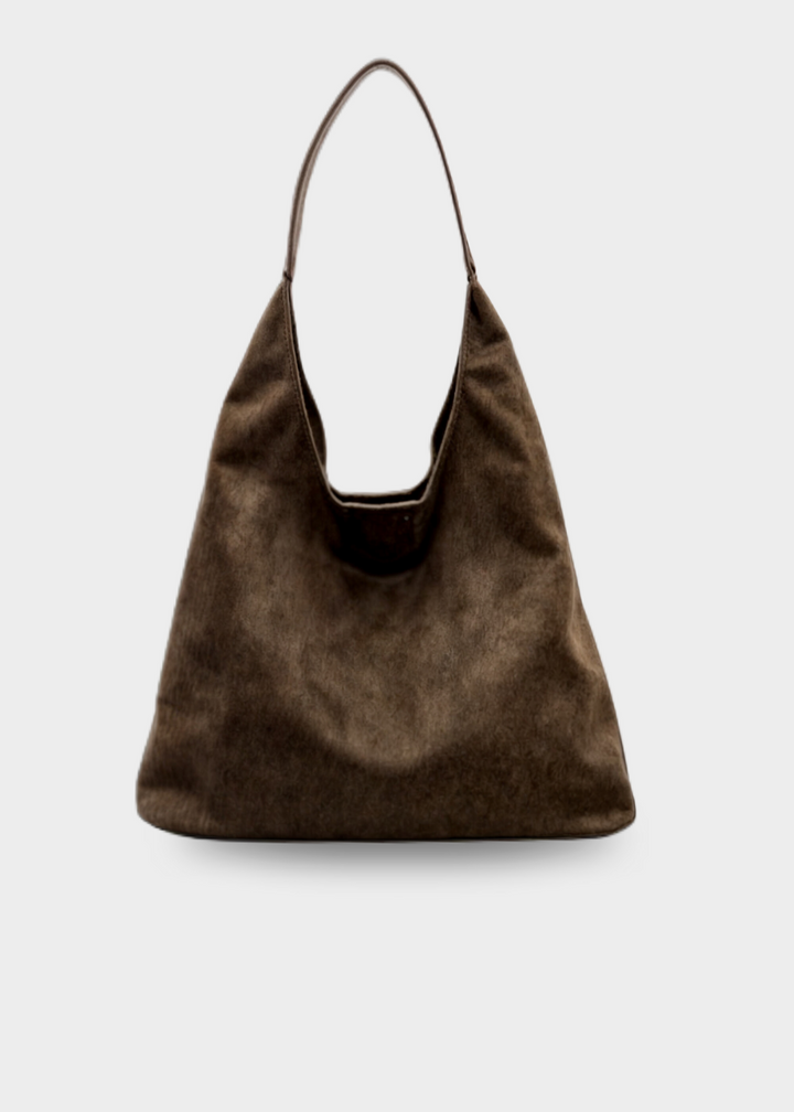 Suede handbag women – shoulder bag with buckle