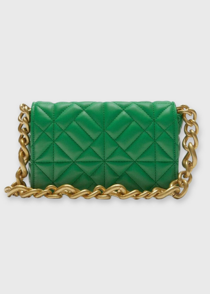 Women's Vegan Leather Shoulder Bag – With Gold Chain & Elegant Design