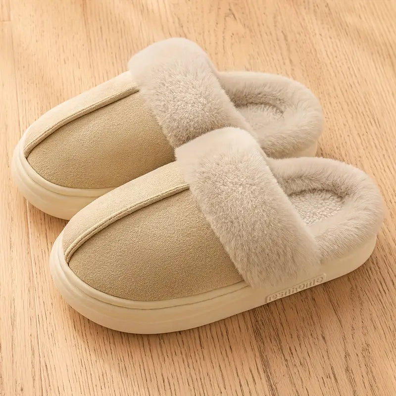 Warm house slippers for women with faux fur lining – Comfortable slippers for home