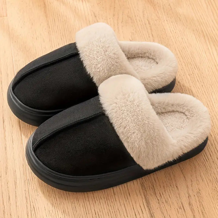 Warm house slippers for women with faux fur lining – Comfortable slippers for home
