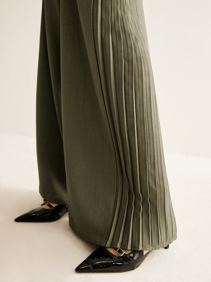 Wide Pants Women Pleats