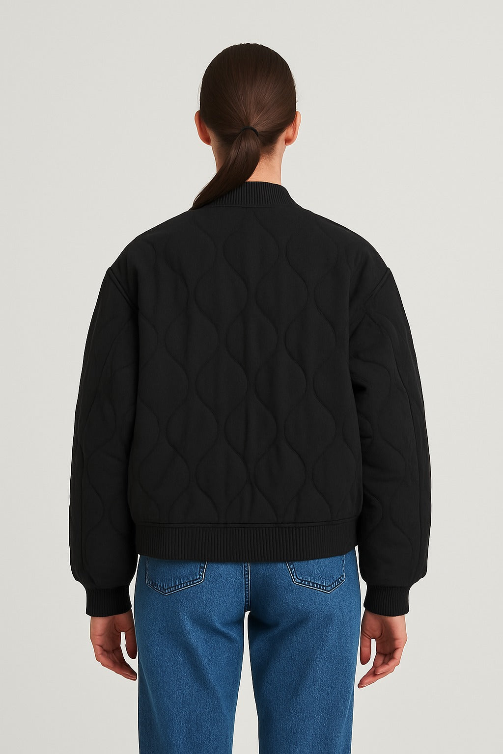 Oversized women's bomber jacket – transitional jacket with zipper