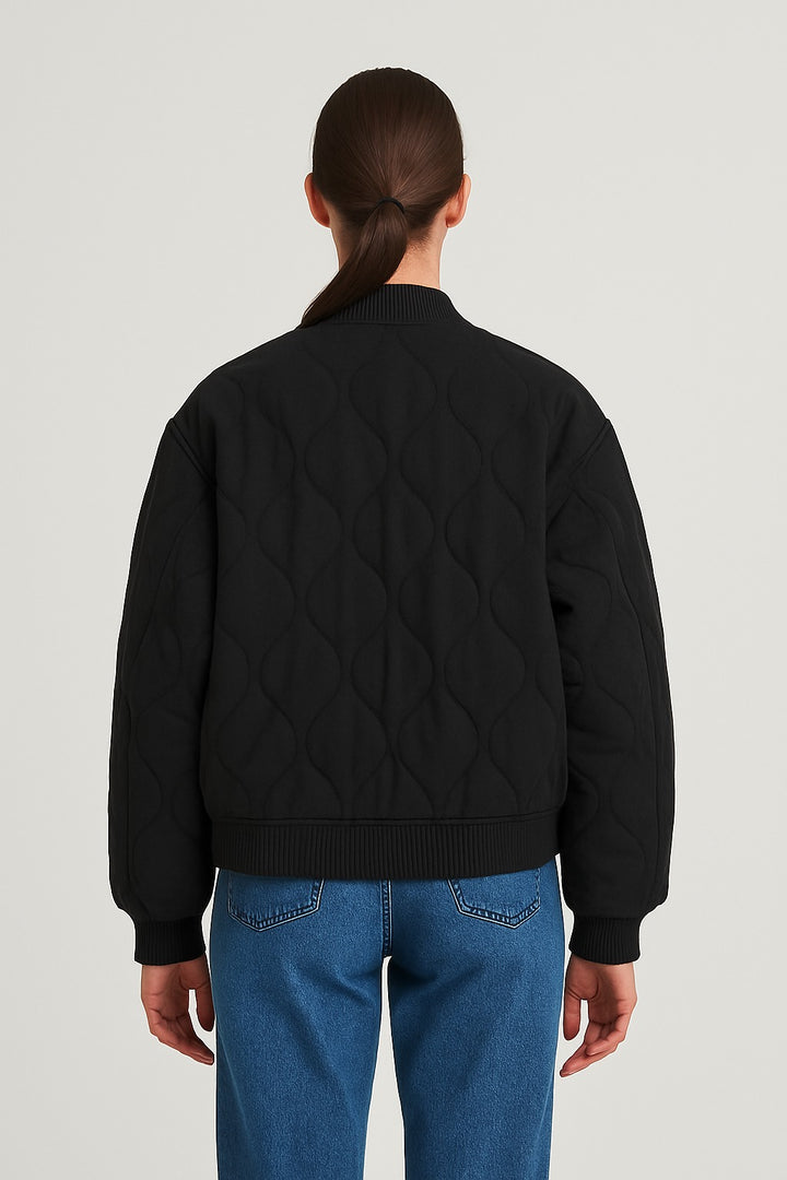 Oversized women's bomber jacket – transitional jacket with zipper