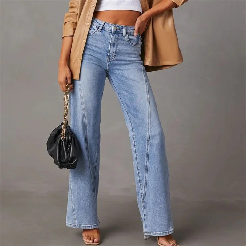 Women's wide-leg jeans made of denim – comfortable fit