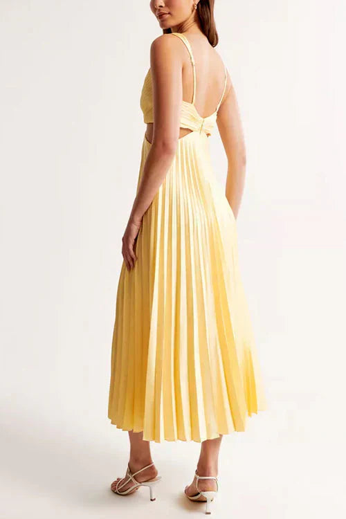 Elegant Pleated Evening Dress For Women