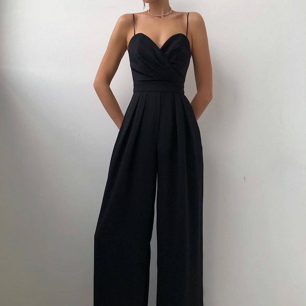 Elegant jumpsuit with spaghetti straps for women