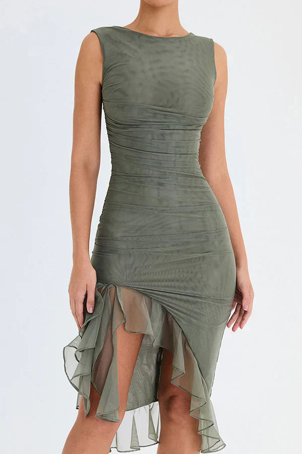 Elegant Ruffle Sheath Dress | Feminine, Fitted & Versatile