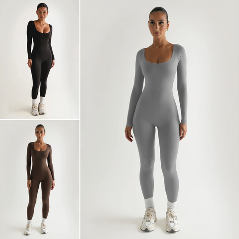Long-sleeve Yoga Jumpsuit Women – Figure-hugging & Breathable