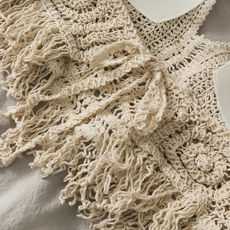 Beige women's bikini top woven without underwire – adjustable fit summer look