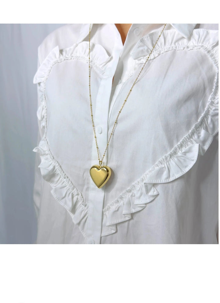 Heart pendant necklace for women – stainless steel, adjustable, gift idea