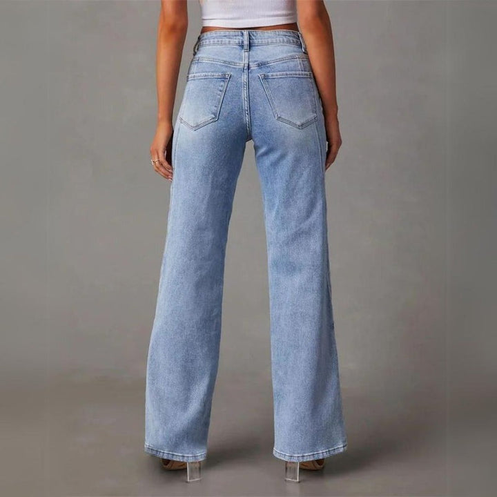 Women's wide-leg jeans made of denim – comfortable fit