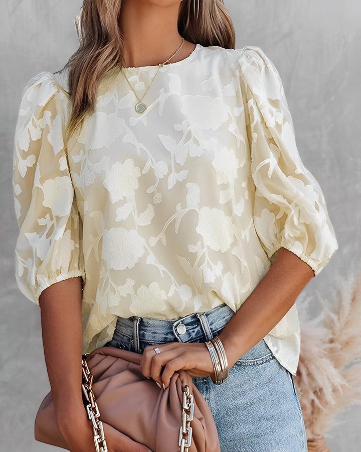 Women's Blouse Chiffon Floral Pattern Elegant