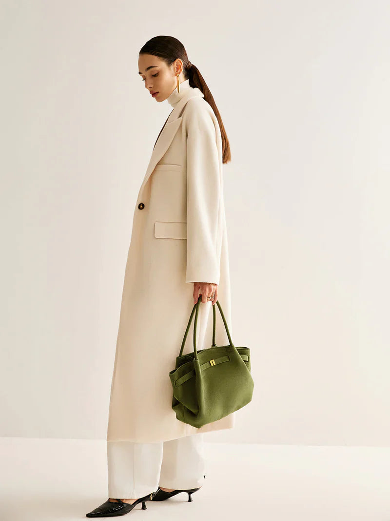 Women's Shopper Suede Bag – Green & Spacious