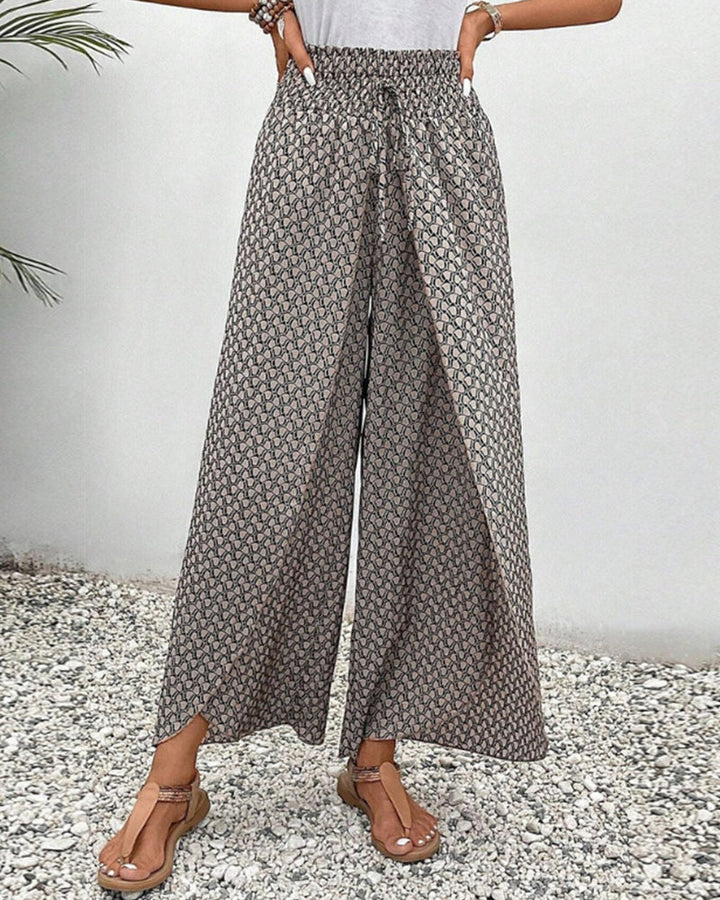 Summer pants for women with high waist – elegantly patterned & airy comfortable