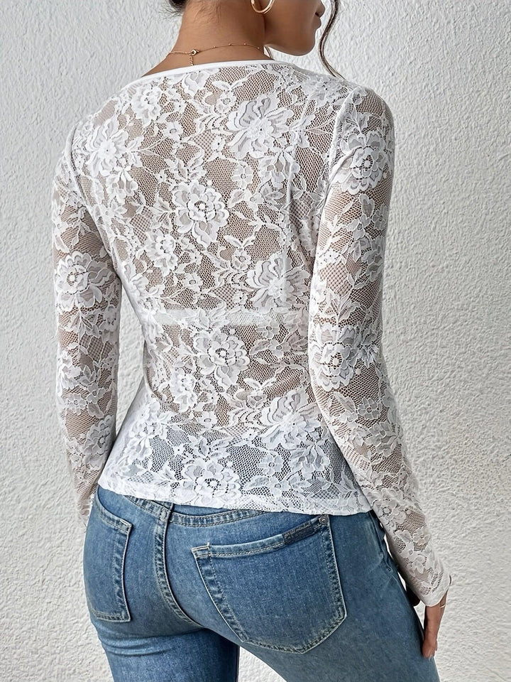 Elegant women's lace blouse | Luxurious lace top