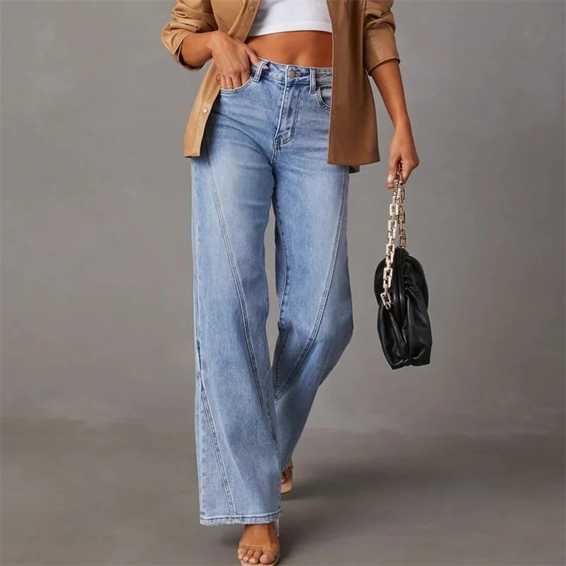 Women's wide-leg jeans made of denim – comfortable fit