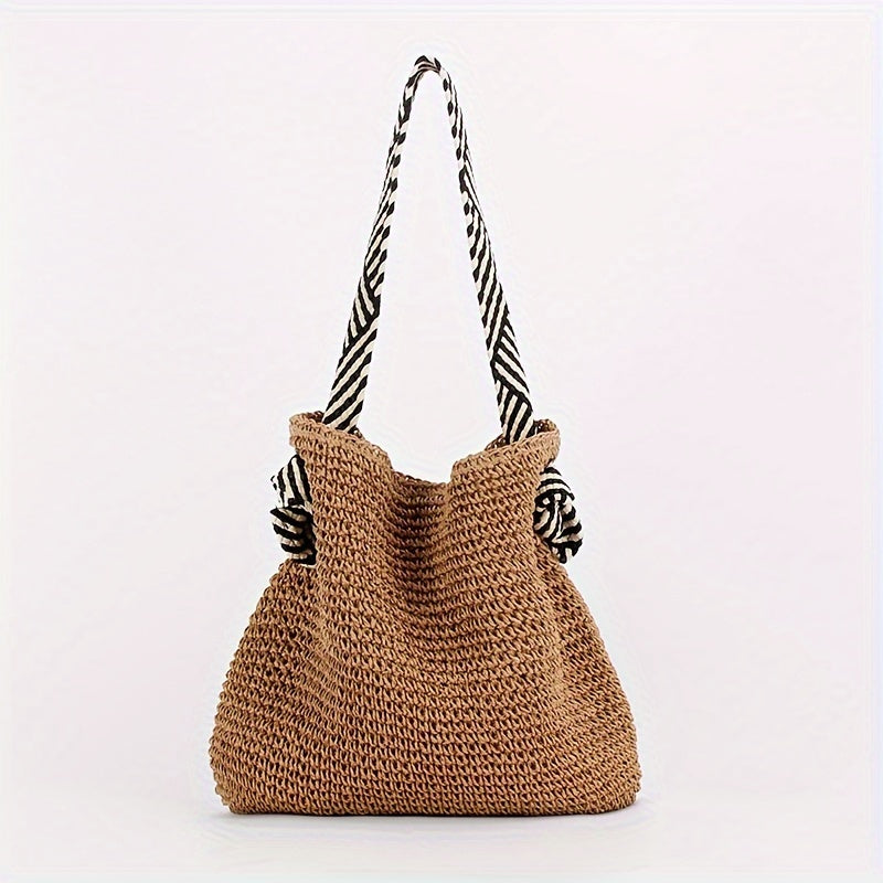 Handwoven vegan beach bag – Boho summer bag for women
