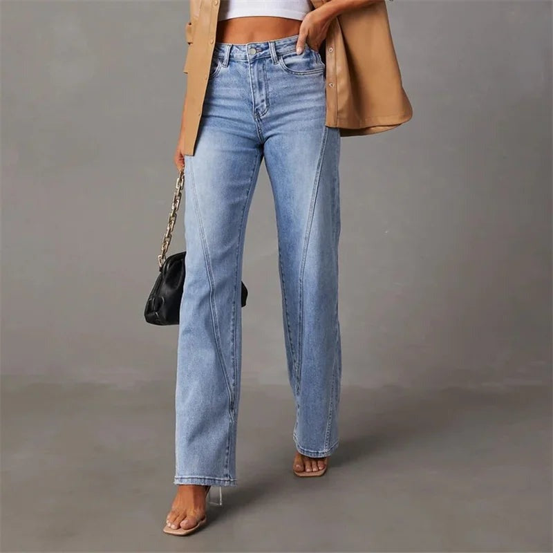 Women's wide-leg jeans made of denim – comfortable fit