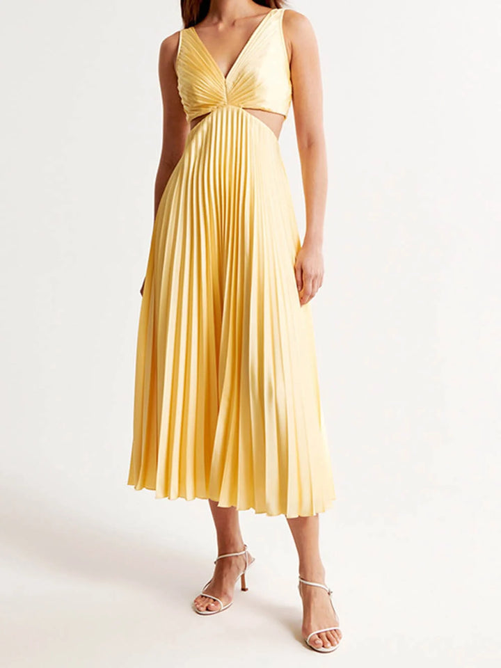 Elegant Pleated Evening Dress For Women