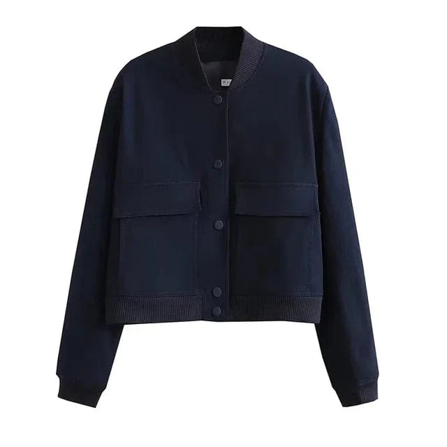 Short women's transitional jacket – college jacket with buttons & cuffs