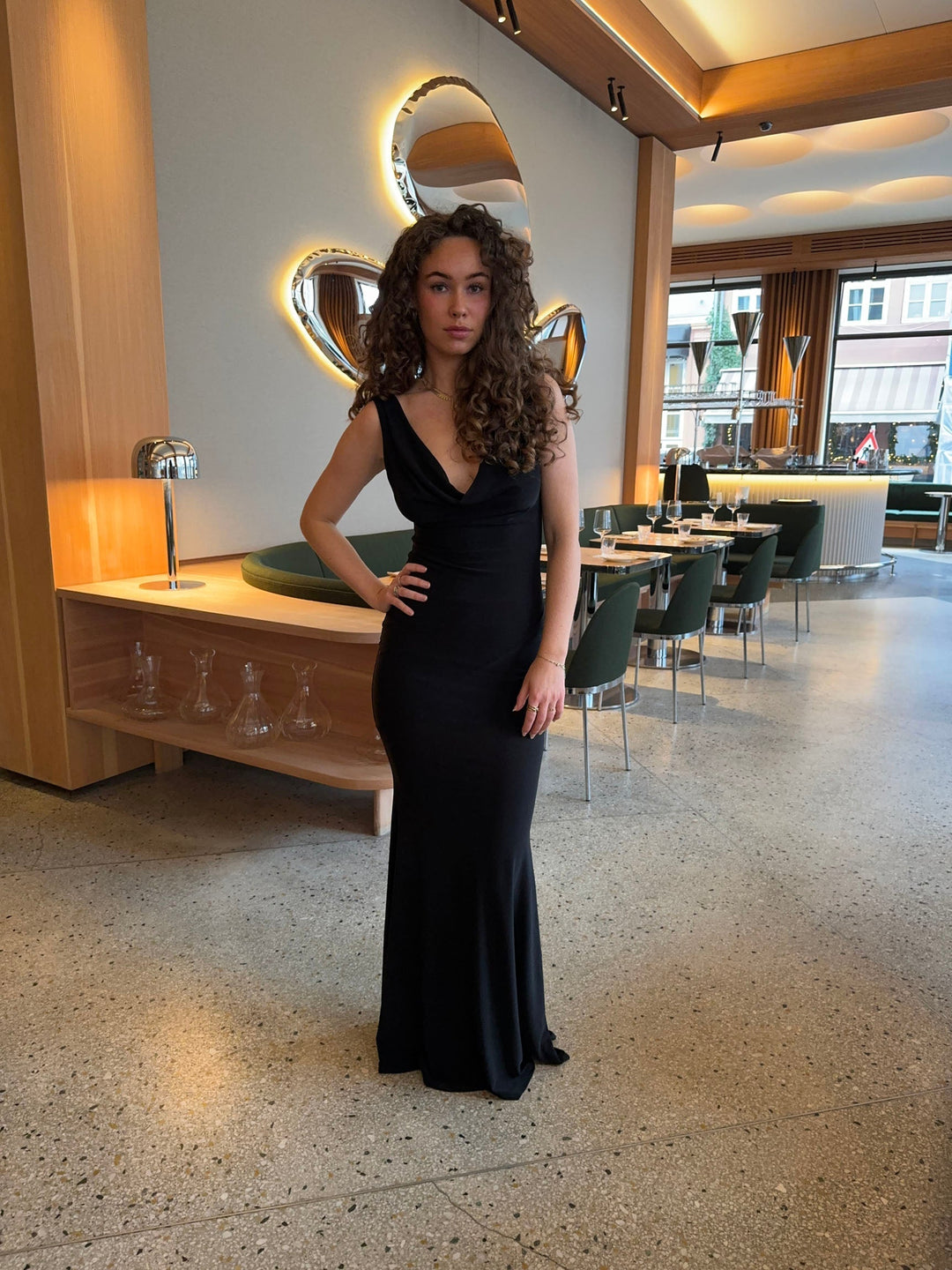 Women's sleeveless maxi dress cotton V-neck for summer & party