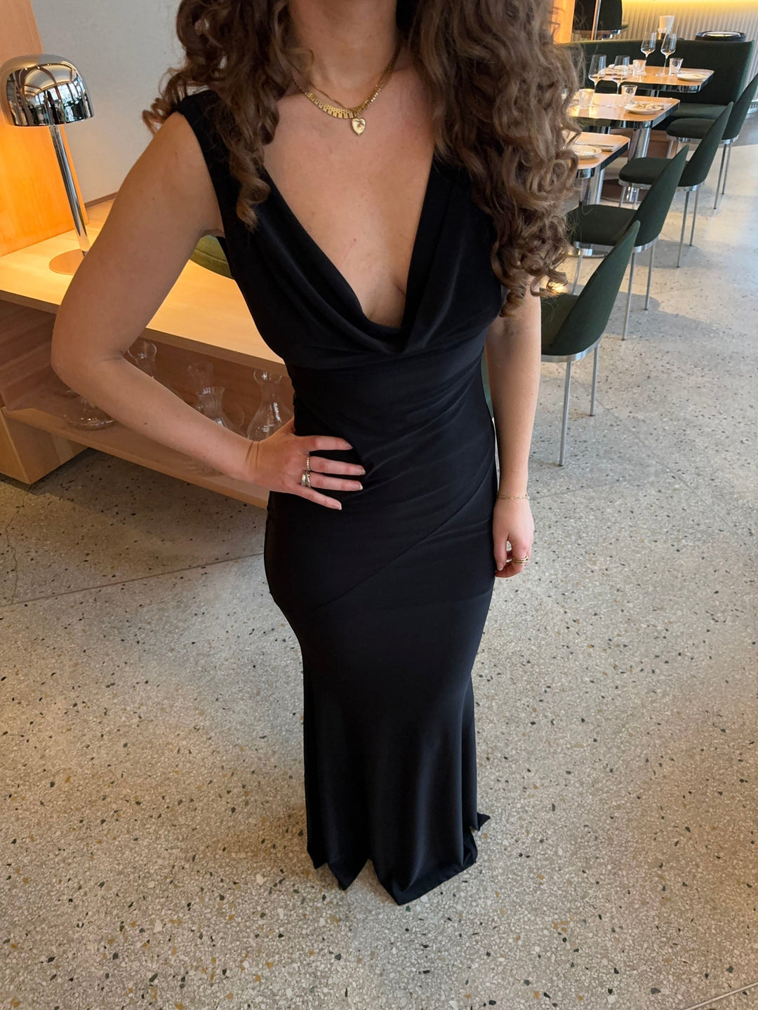 Women's sleeveless maxi dress cotton V-neck for summer & party