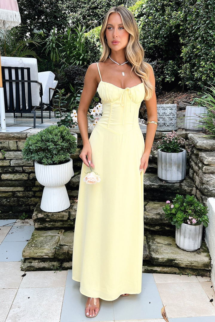 Sleeveless Maxi Dress with Lace-Up Detail – Elegant & Flowing