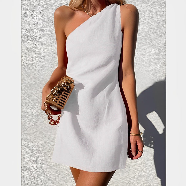Women's Mini Dress - One-Shoulder - Summer Design