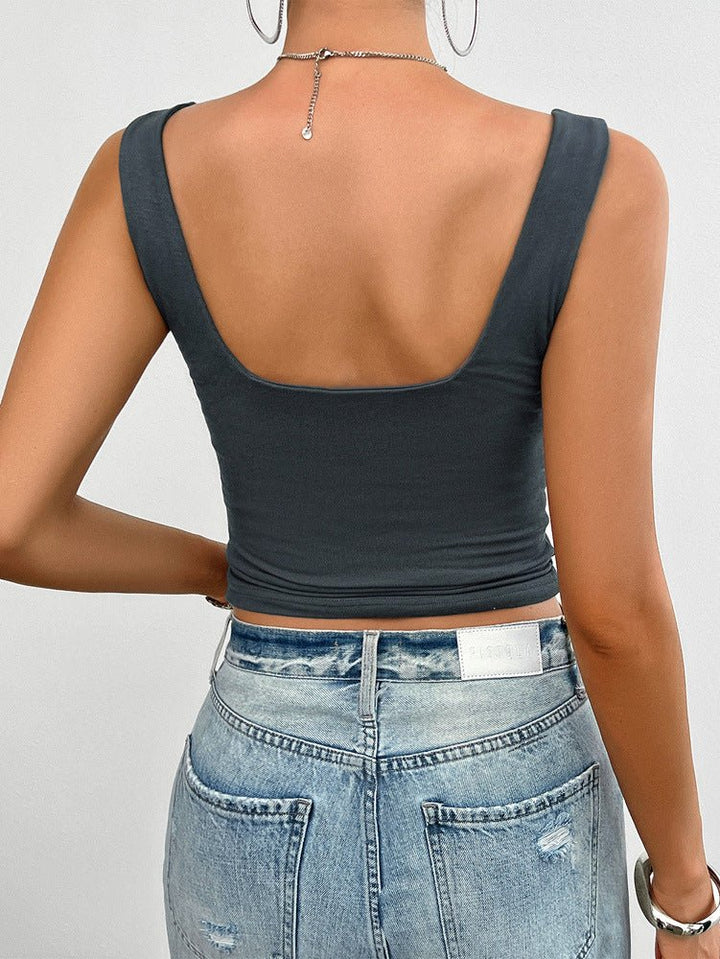 Women's cotton tank top slim fit with twist detail – summery and casual