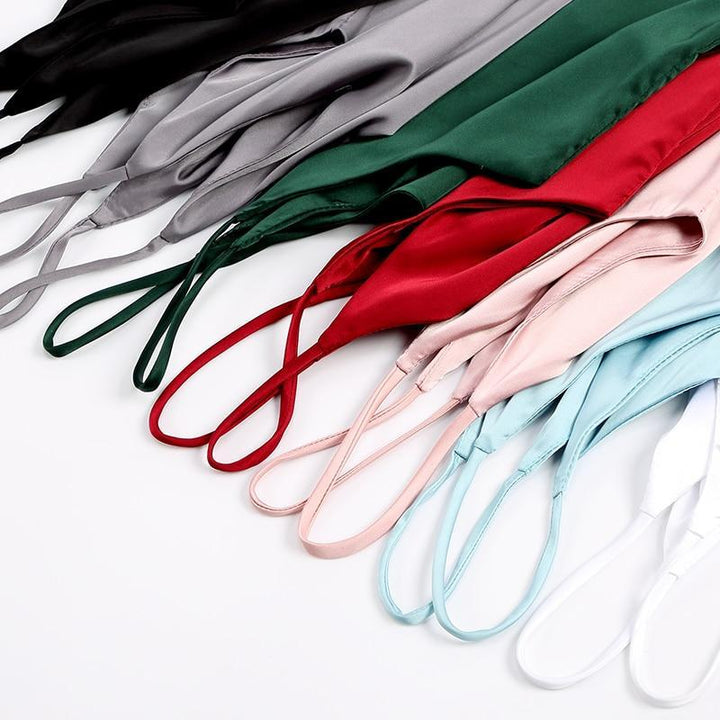 Haut en satin pour femmes avec bretelles spaghetti et décolleté en V