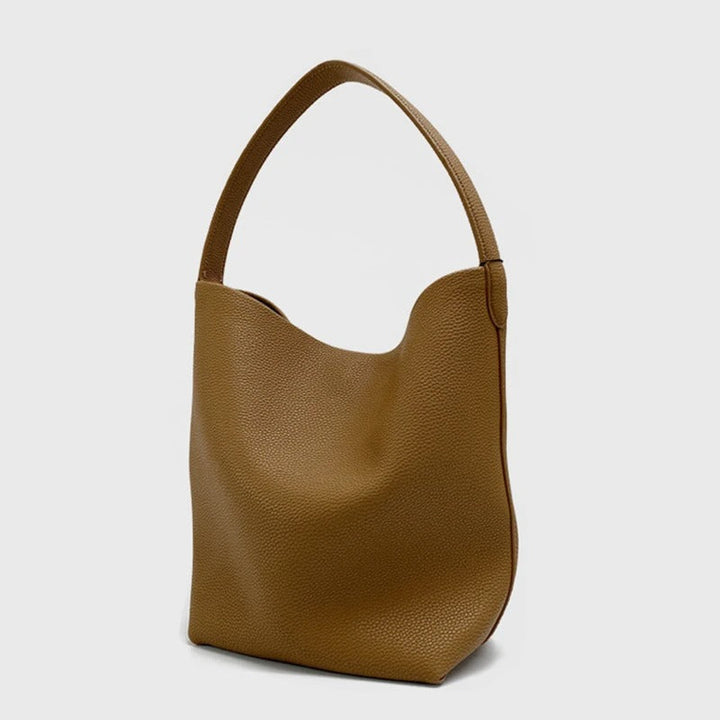 Large vegan leather beach bag – brown, sturdy & stylish