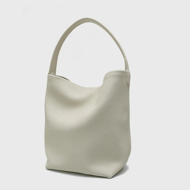 Large vegan leather beach bag – brown, sturdy & stylish