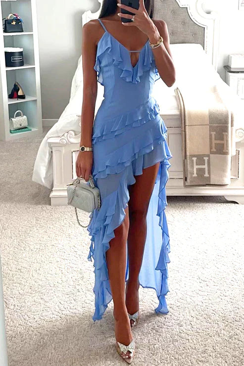 Elegant summer maxi dress women – flowing viscose dress