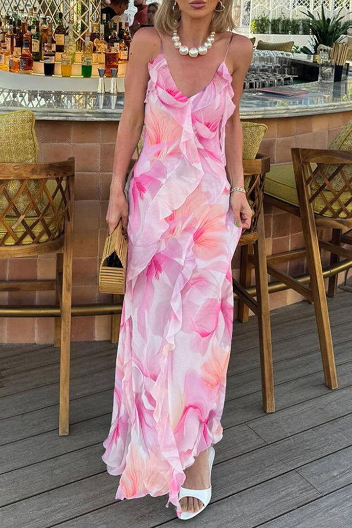 Halterneck Dress Ruffles & Backless – Light Evening Dress Women