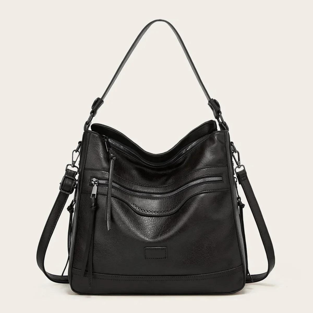 Sac à bandoulière pour femmes en cuir vegan – Élégant sac à épaule grand