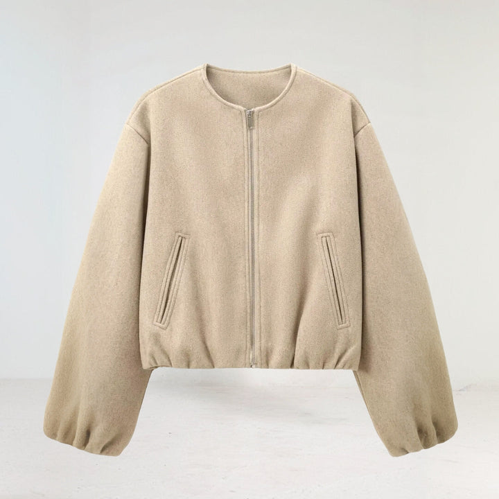 Cropped Damen Übergangsjacke – mit Ballonärmeln & modernem Schnitt